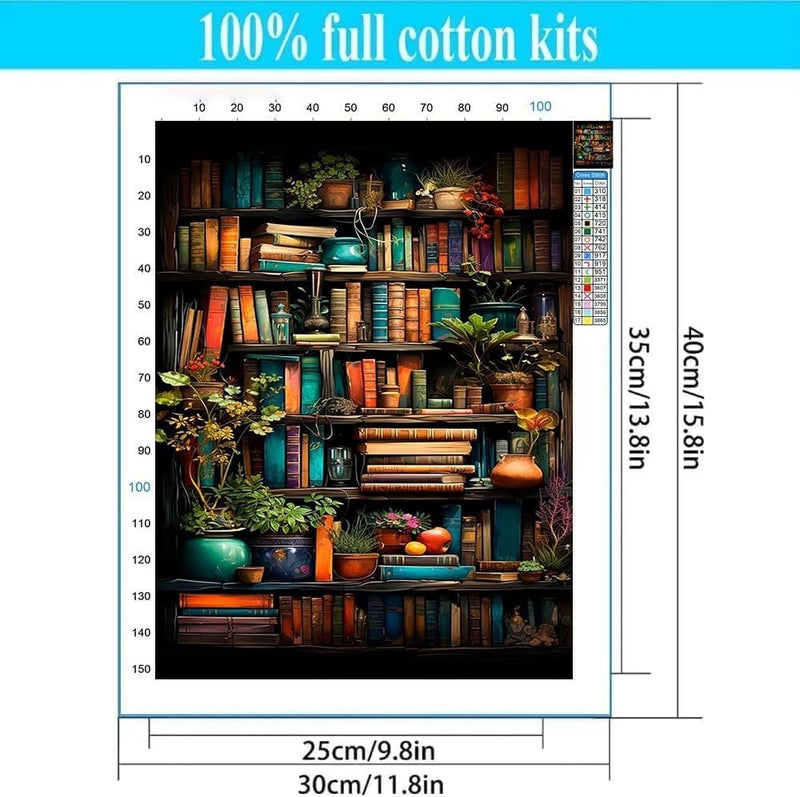 Tiwabb 4 Pack Book Flower Stamped Cross Stitch Kits for Adults - Embroidery Kits for Beginners Adults,11 CT Patterns Dimensions Counted Cross Stitch Kits for Arts Craft Kits12x16 inch - Image 4